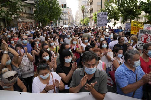 Protest v Grécku