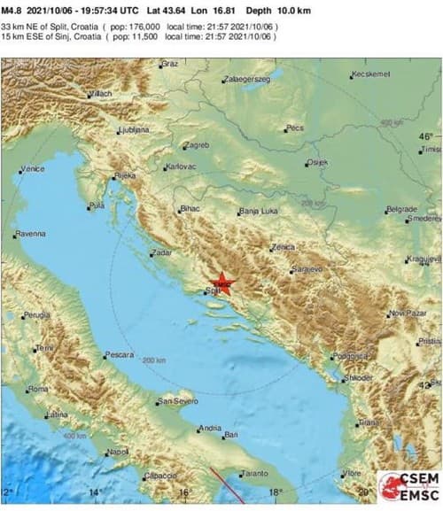 Chorvátsko zasiahlo silné zemetrasenie: