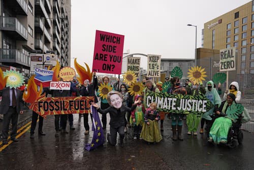 Protest klimatických aktivistov počas