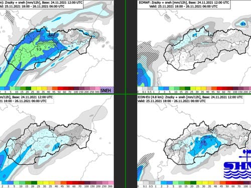 V noci zo štvrtka na piatok začne na území Slovenska najprv na väčšine územia pršať.