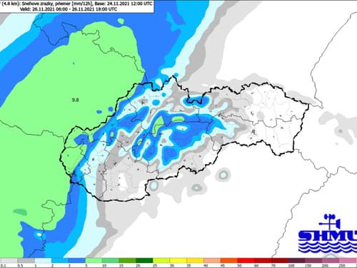 Do piatkového večera nasneží najviac na Záhorí, pohraničí s Českom a aj vo vyšších polohách stredného Slovenska.