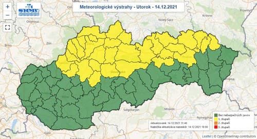 SHMÚ varuje: Časť Slovenska