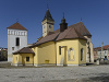 Historické centrum Sabinova. Vľavo