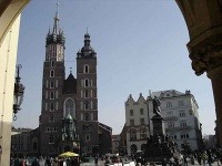 Mariánska bazilika na námestí Rynek, Krakov, Poľsko