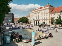 Leto v MuseumsQuartier, Viedeň, Rakúsko