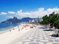 Promenáda pri pláži Ipanema, Rio de Janeiro, Brazília