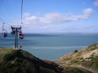 Lanovka k pláži Needles, Isle of Wight, Veľká Británia