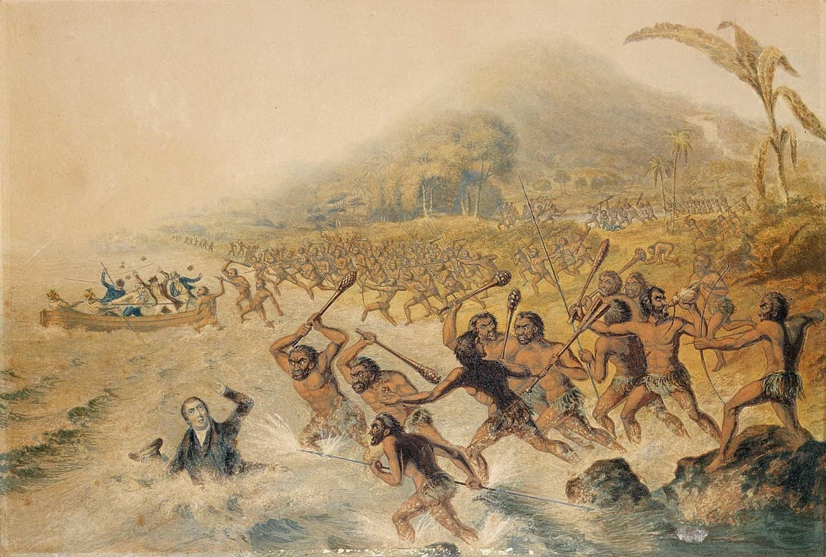Zabitie misionárov na maľbe G. Baxtera z roku 1841