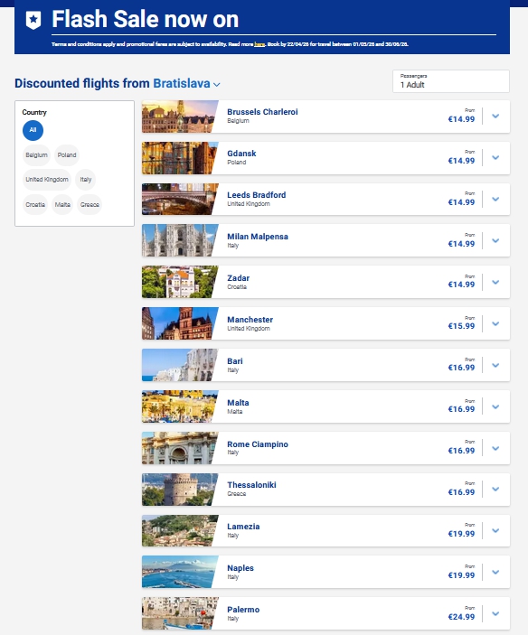 Ryanair spustil bleskový výpredaj, jednosmernú letenku kúpite za ...