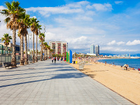 Pláž Barceloneta, Barcelona, Španielsko