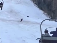 Lyžiara v obľúbenom zimnom Lyžiara v obľúbenom zimnom