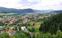 Výhľad z hradu na obec Slovenská Ľupča