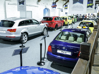 Snímka z výstavy Volkswagen 30 rokov „made in Slovakia“ v Slovenskom technickom múzeu - Múzeu dopravy v Bratislave, na ktorej je vystavených 13 špeciálnych a historických vozidiel 5 značiek vyrobených v uplynulých 30 rokoch v Bratislave.