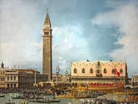 Benátky okolo roku 1738 na maľbe Canaletta