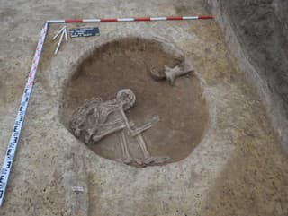 Na snímke archeologická vykopávka