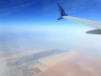 Výhľad z lietadla počas letu Dubaj - Zanzibar