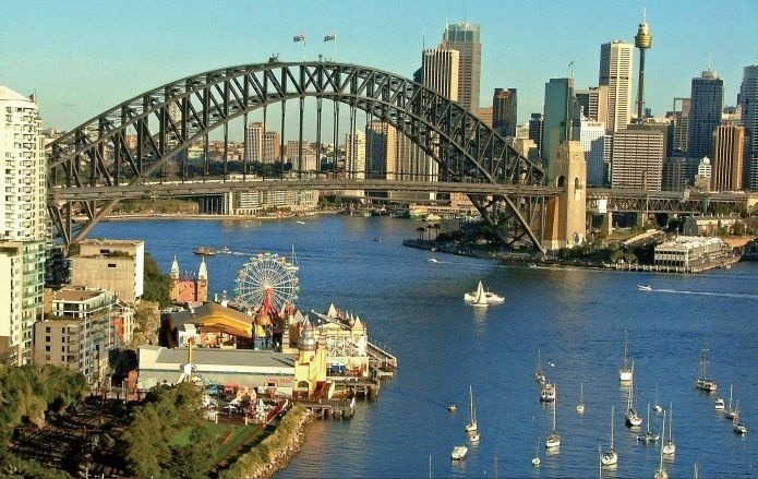 Východ Austrálie Harbour Bridge
