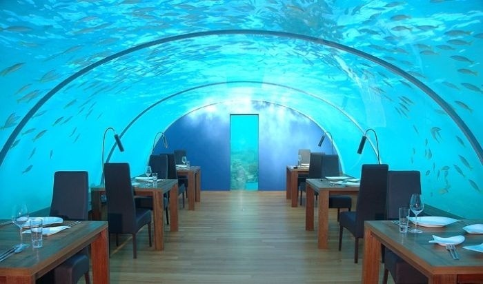 Maldivy podmorská reštaurácia