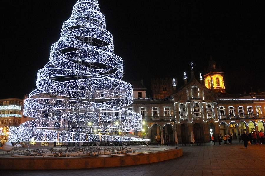 Vianočné výzdoba, Braga, Portugalsko