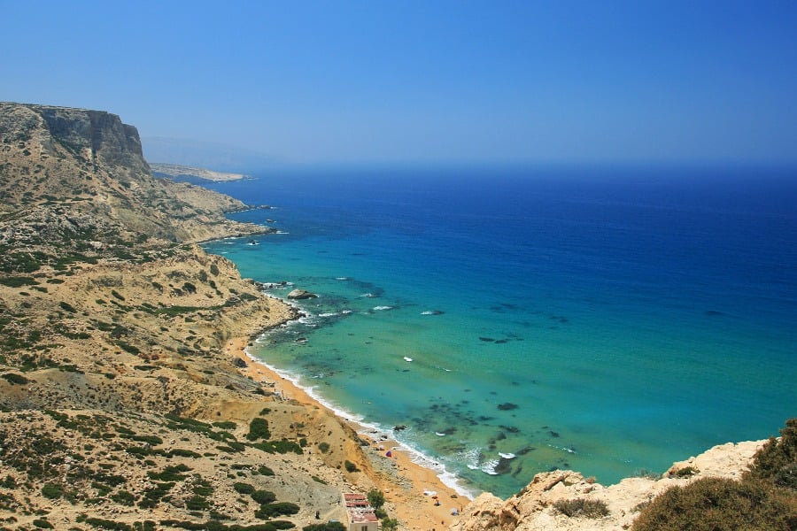 Červená pláž, Kréta, Grécko