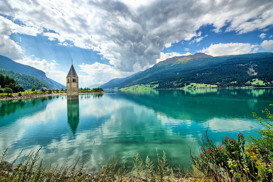 Jazero Reschensee, Taliansko