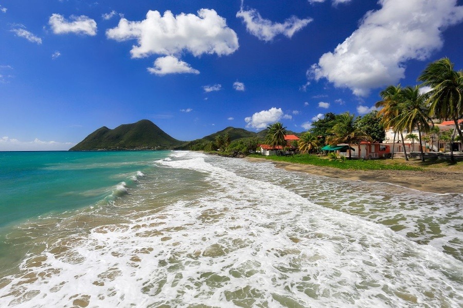 Diamantová pláž na Martiniku.