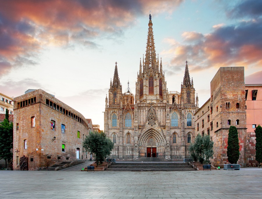 Gotická katedrála v Barcelone