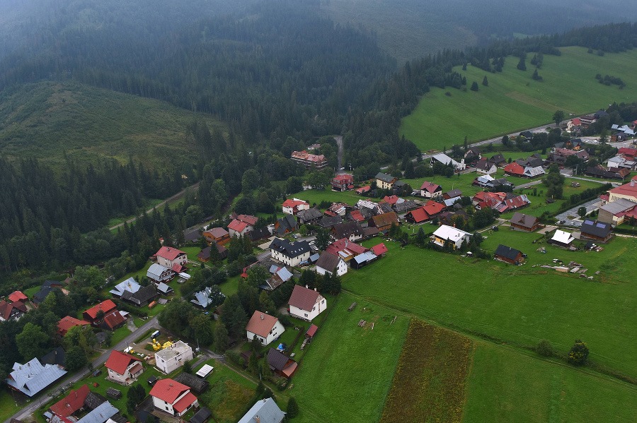 Pohľad na časť obce Ždiar vo Vysokých Tatrách