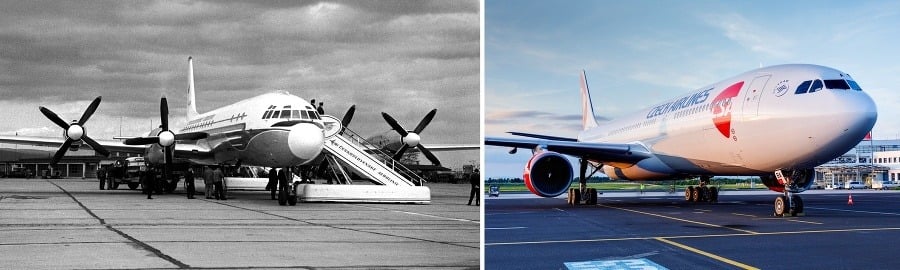 Foto vľavo: TASR, Foto vpravo: Czech Airlines