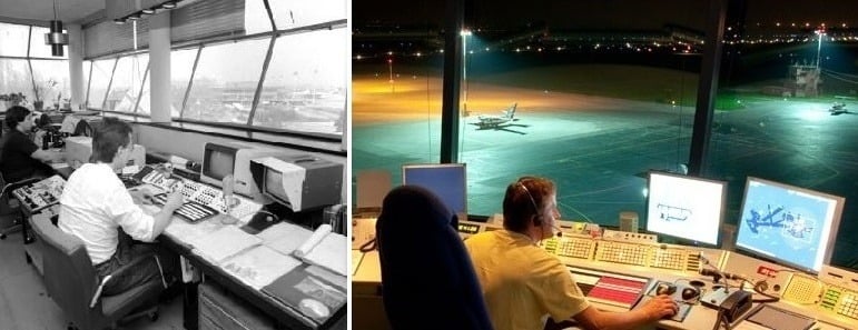 Foto vľavo: TASR, Foto vpravo: Letové prevádzkové služby SR