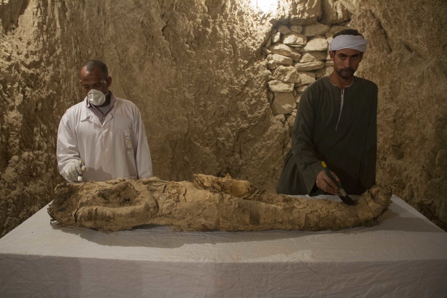 Múmia, ktorá bola nájdená v jednej z hrobiek