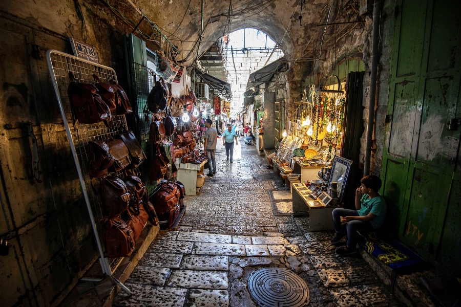 Obchodná ulička v Jeruzaleme,