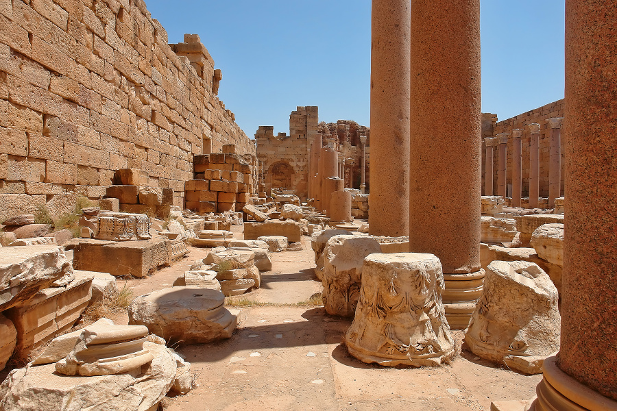 Rímske mesto Leptis Magna,