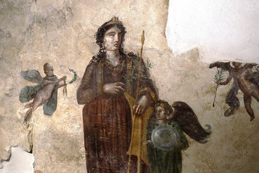 Freska zobrazujúca Venušu a Kupida