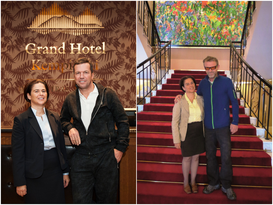 Generálna riaditeľka hotela Kathrin Noll s Lotharom Matthäusom a Joom Nesbom. © Grand Hotel Kempinski High Tatras