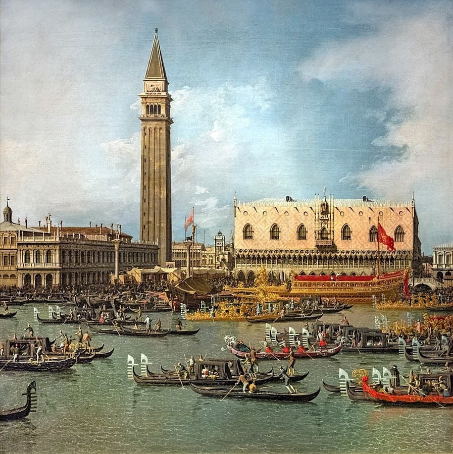 Benátky okolo roku 1738 na maľbe Canaletta