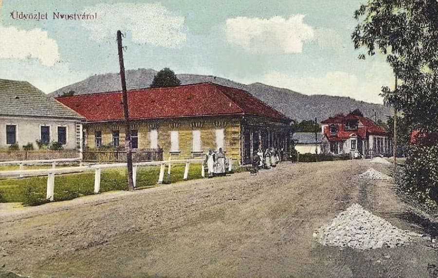 Petrivaldského vila (v pozadí) na dobovej pohľadnici