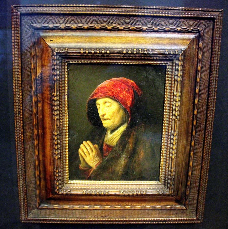 Najvzácnejší obraz v zbierkach salzburských arcibiskupov, portrét Starej ženy od Rembrandta van Rijn