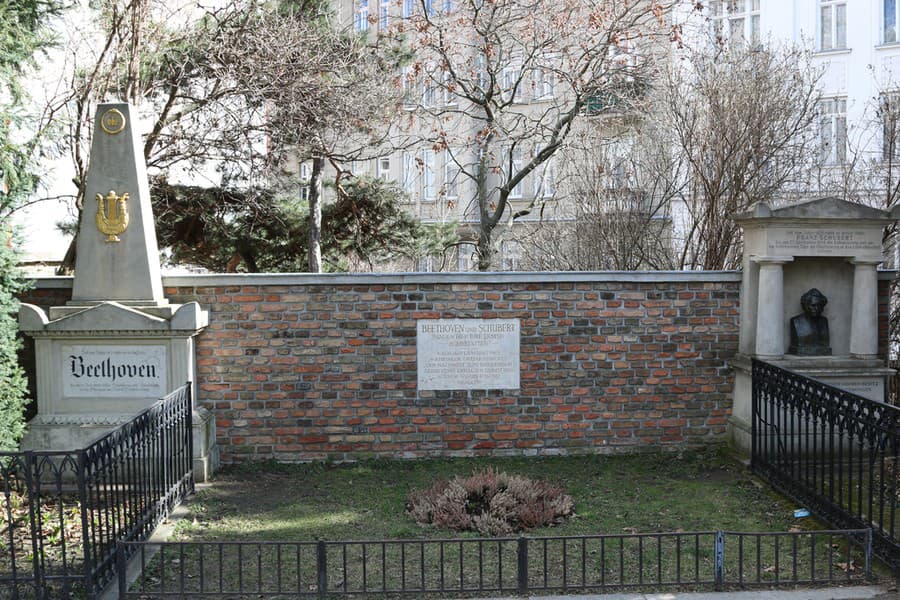 Beethoven hrob na cintoríne vo Viedni