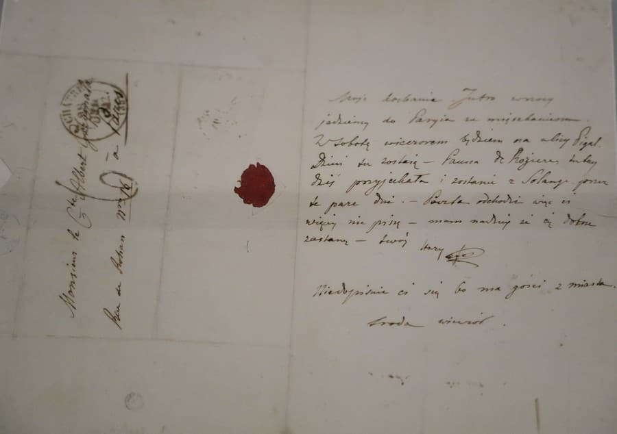 List poľského hudobného skladateľa a virtuóza Fryderyka Chopina