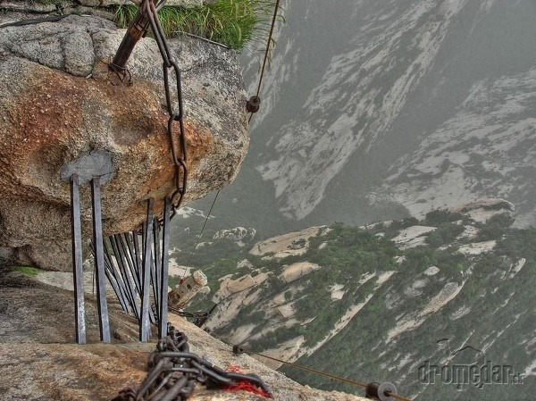 Provizórne rebríky, Mount Huashan,