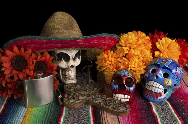 Oltár počas osláv Día de los muertos, Mexiko