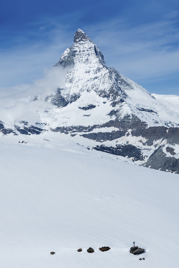 Lyžovačka na Cervine (výhľad na Matternhorn), Taliansko