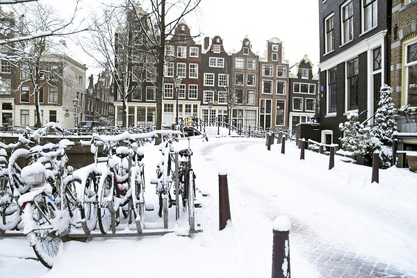 Amsterdam v zime, Holandsko