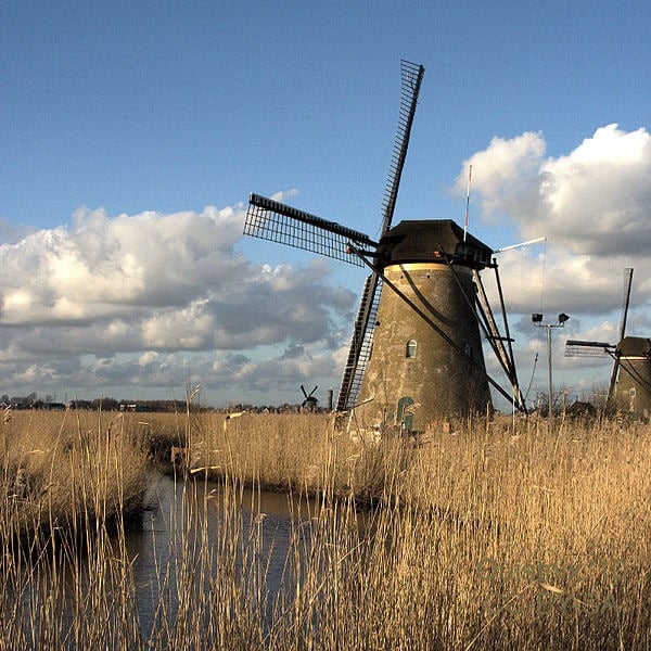Veterné mlyny, Kinderdijk, Holandsko