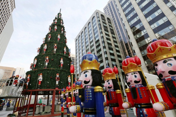 Vianočná atmosféra v Soule,
