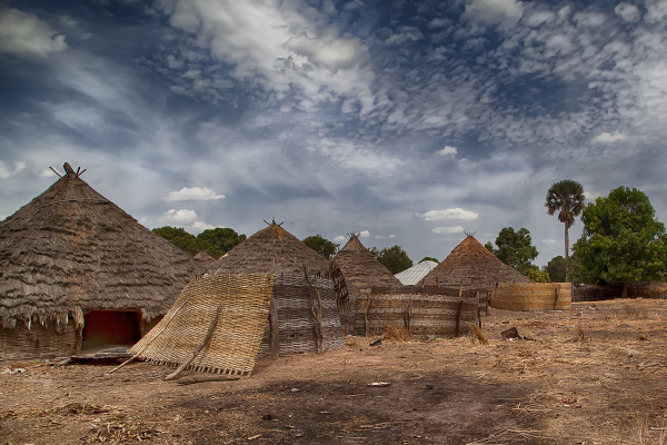 Tradičná dedina v Guinea-Bissau