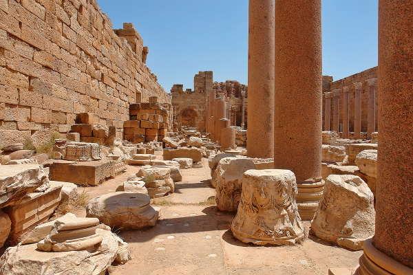 Rímske mesto Leptis Magna,