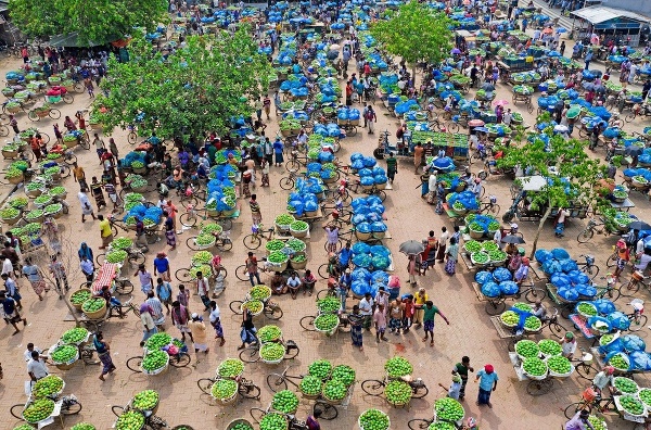 Mangový trh v Bangladéši