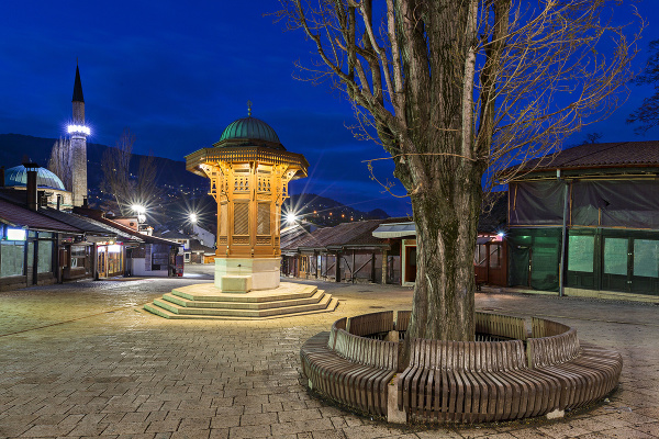 Baščaršijské námestie v Sarajeve